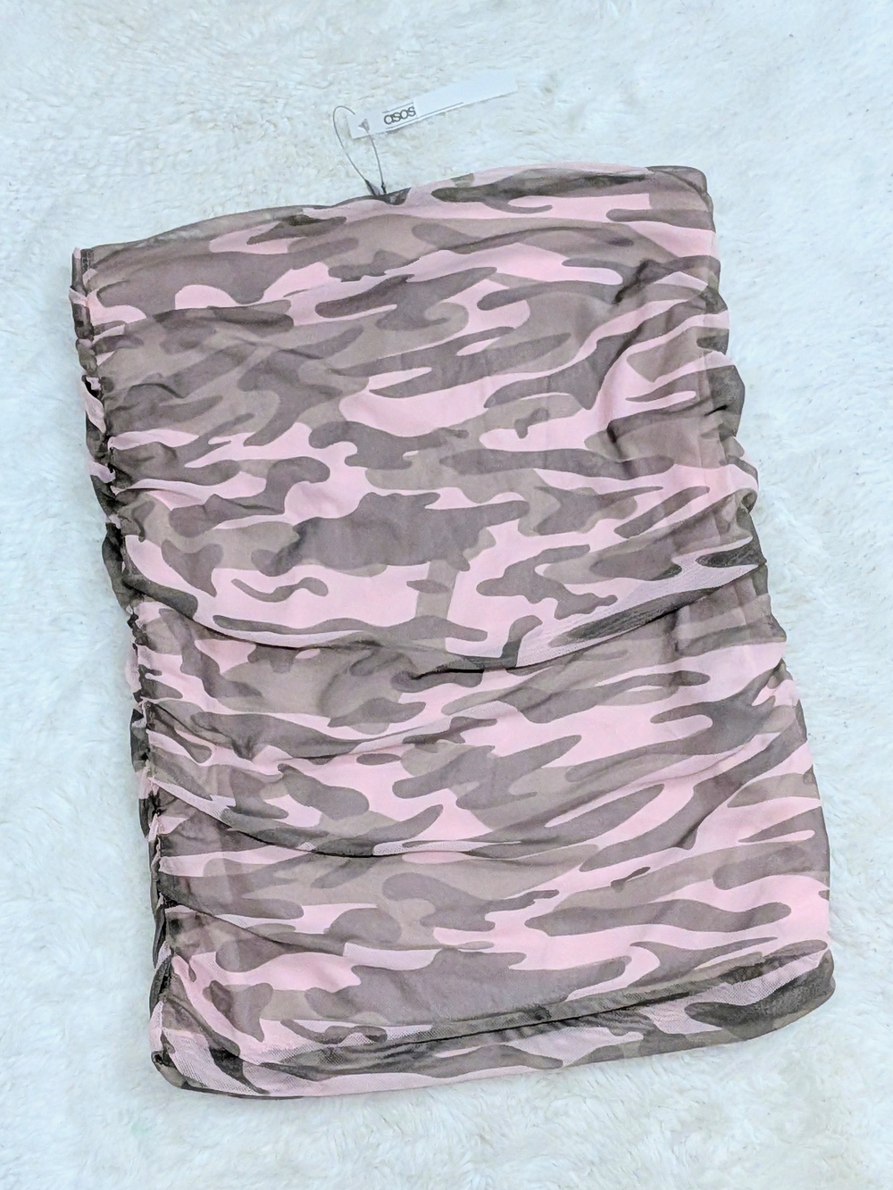 🩷 ASOS Y2K Baby Pink & Camo Tube Top 🩷
